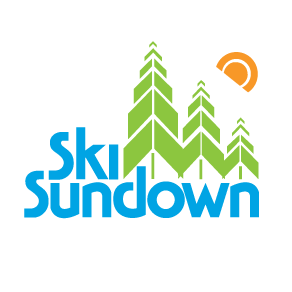 Ski Sundown Logo with trees and sun