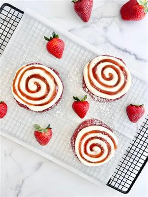 Strawberry frosted cookies