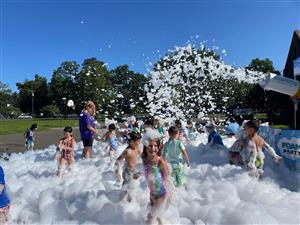 foam party at camp