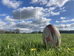 Rugby ball in field