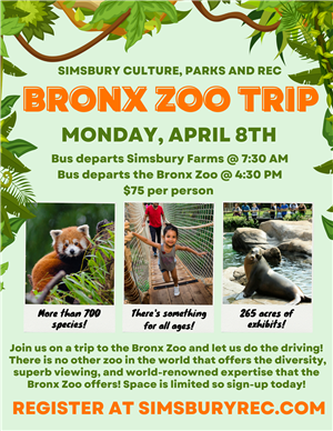 Bronx Zoo bus trip flyer