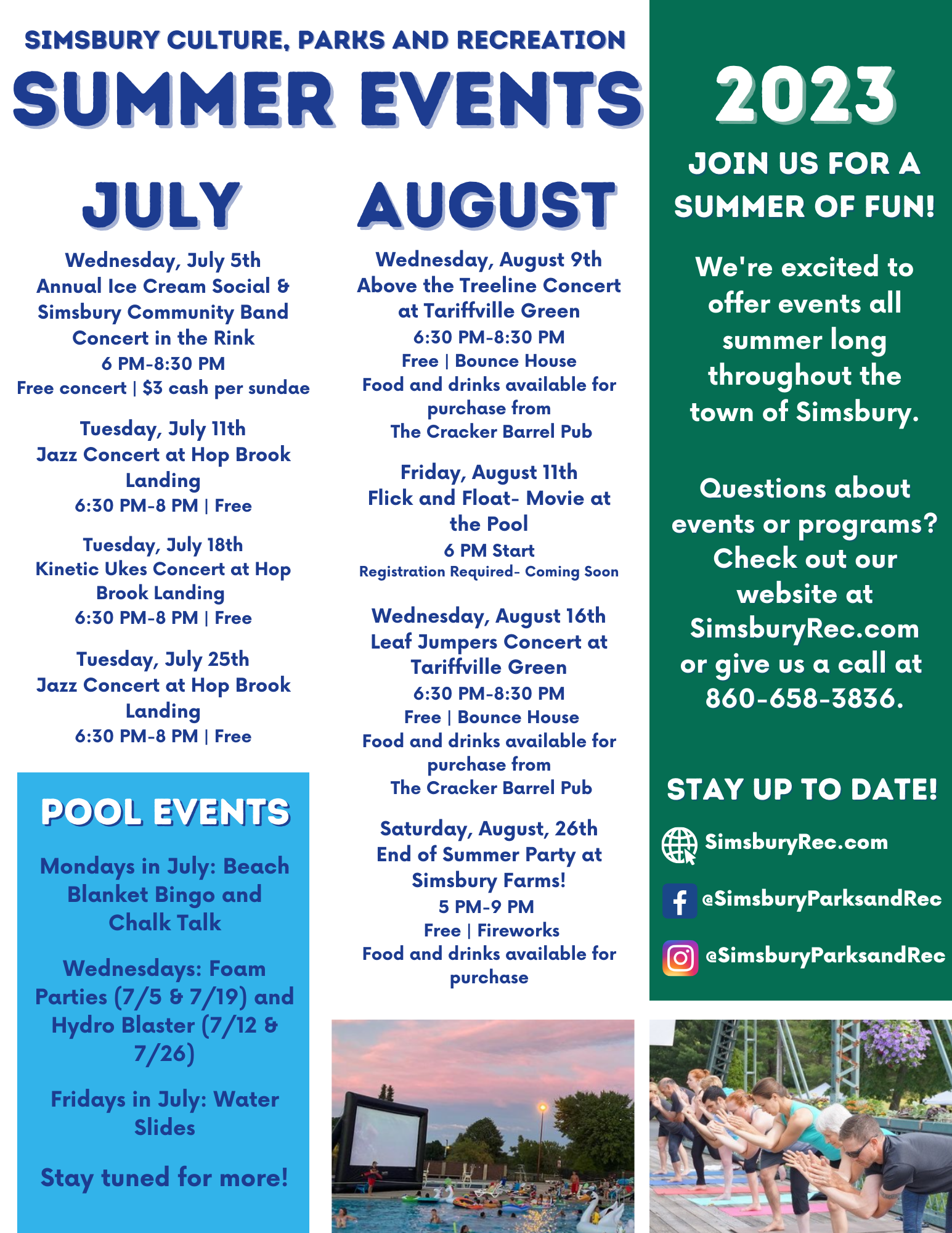 Simsbury Culture, Parks and Recreation Department Department Information