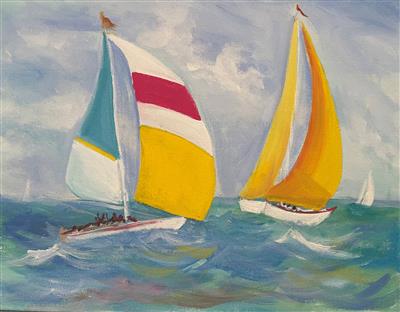 Sailboat Painting by Deborah Leonard