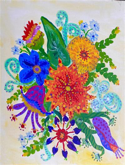 painting of colorful flowers